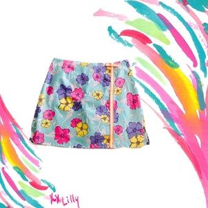 Lilly Pulitzer Girls Aqua Floral Tennis Skirt
